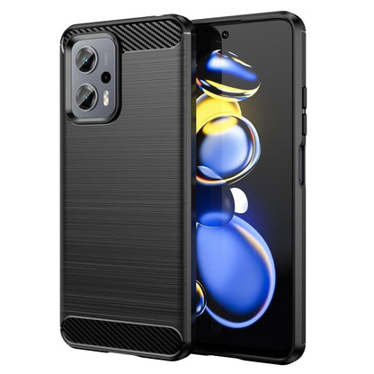Brushed Texture Carbon Fiber TPU Phone Case, For Xiaomi Poco M4 5G, For Xiaomi Poco X4 GT