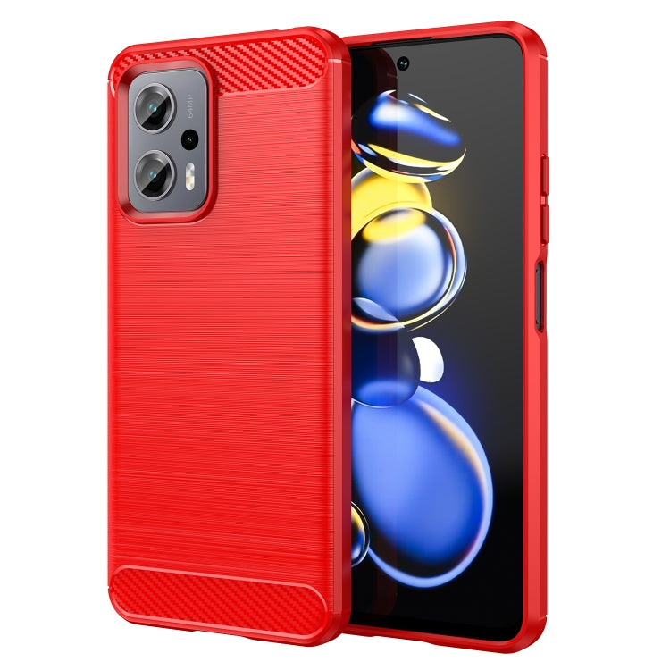 Brushed Texture Carbon Fiber TPU Phone Case, For Xiaomi Poco M4 5G, For Xiaomi Poco X4 GT