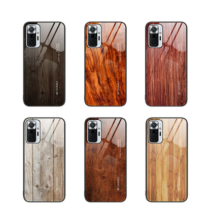Wood Grain Glass Protective Case, For Xiaomi Redmi Note 10 Pro 4G, For Xiaomi Redmi Note 11 5G/Poco M4 Pro, For Xiaomi Redmi Note 11E, For Xiaomi Redmi Note 11T Pro