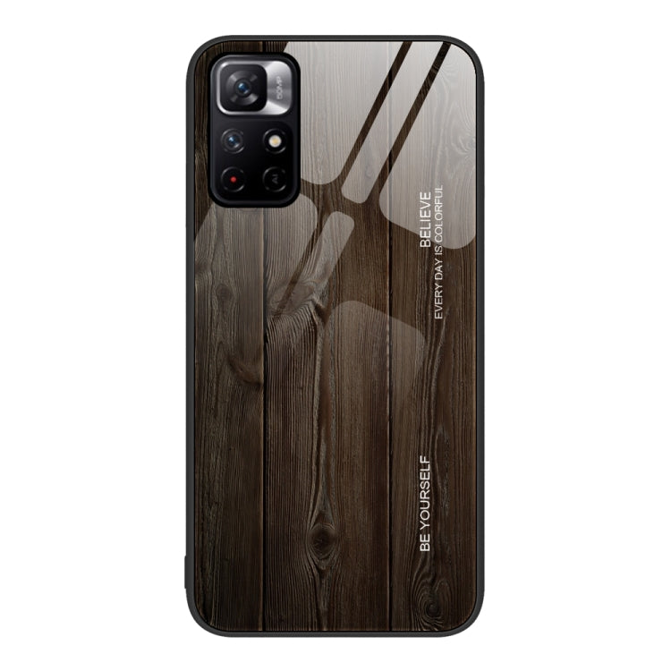 Wood Grain Glass Protective Case, For Xiaomi Redmi Note 10 Pro 4G, For Xiaomi Redmi Note 11 5G/Poco M4 Pro, For Xiaomi Redmi Note 11E, For Xiaomi Redmi Note 11T Pro