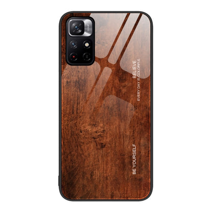 Wood Grain Glass Protective Case, For Xiaomi Redmi Note 10 Pro 4G, For Xiaomi Redmi Note 11 5G/Poco M4 Pro, For Xiaomi Redmi Note 11E, For Xiaomi Redmi Note 11T Pro