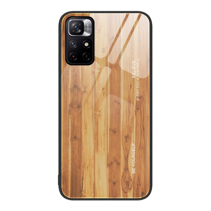 Wood Grain Glass Protective Case, For Xiaomi Redmi Note 10 Pro 4G, For Xiaomi Redmi Note 11 5G/Poco M4 Pro, For Xiaomi Redmi Note 11E, For Xiaomi Redmi Note 11T Pro