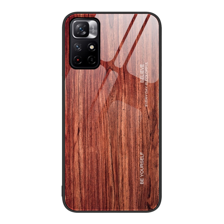 Wood Grain Glass Protective Case, For Xiaomi Redmi Note 10 Pro 4G, For Xiaomi Redmi Note 11 5G/Poco M4 Pro, For Xiaomi Redmi Note 11E, For Xiaomi Redmi Note 11T Pro