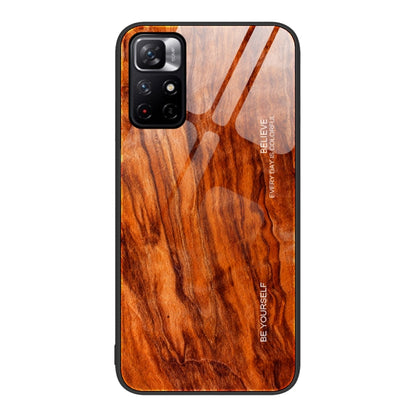 Wood Grain Glass Protective Case, For Xiaomi Redmi Note 10 Pro 4G, For Xiaomi Redmi Note 11 5G/Poco M4 Pro, For Xiaomi Redmi Note 11E, For Xiaomi Redmi Note 11T Pro