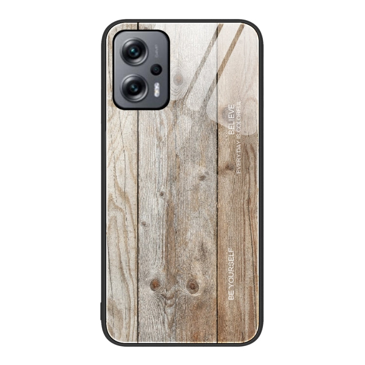 Wood Grain Glass Protective Case, For Xiaomi Redmi Note 10 Pro 4G, For Xiaomi Redmi Note 11 5G/Poco M4 Pro, For Xiaomi Redmi Note 11E, For Xiaomi Redmi Note 11T Pro