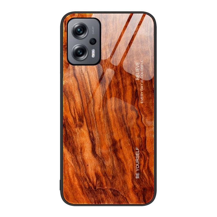 Wood Grain Glass Protective Case, For Xiaomi Redmi Note 10 Pro 4G, For Xiaomi Redmi Note 11 5G/Poco M4 Pro, For Xiaomi Redmi Note 11E, For Xiaomi Redmi Note 11T Pro