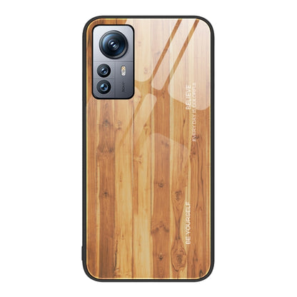 Wood Grain Glass Protective Case, For Xiaomi 12 Pro