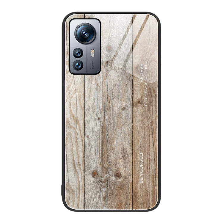 Wood Grain Glass Protective Case, For Xiaomi 12 Pro