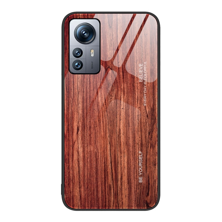 Wood Grain Glass Protective Case, For Xiaomi 12 Pro