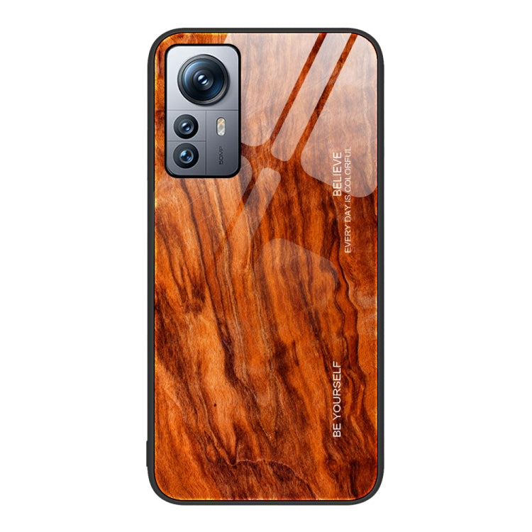 Wood Grain Glass Protective Case, For Xiaomi 12 Pro