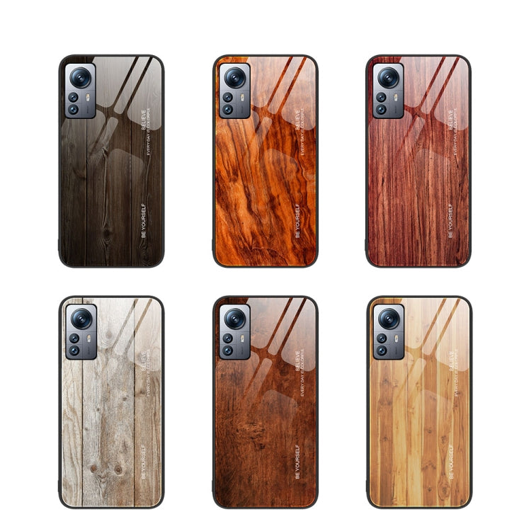 Wood Grain Glass Protective Case, For Xiaomi 12 Pro