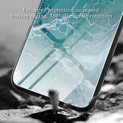 Marble Pattern Glass Protective Phone Case, For Samsung Galaxy M32, For Samsung Galaxy M52 5G, For Samsung Galaxy S21 5G