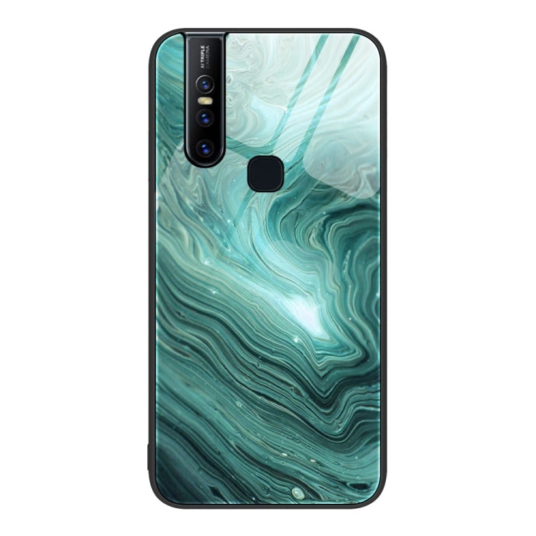 Marble Pattern Glass Protective Phone Case, For OnePlus Nord N100, For vivo V15, For vivo V21
