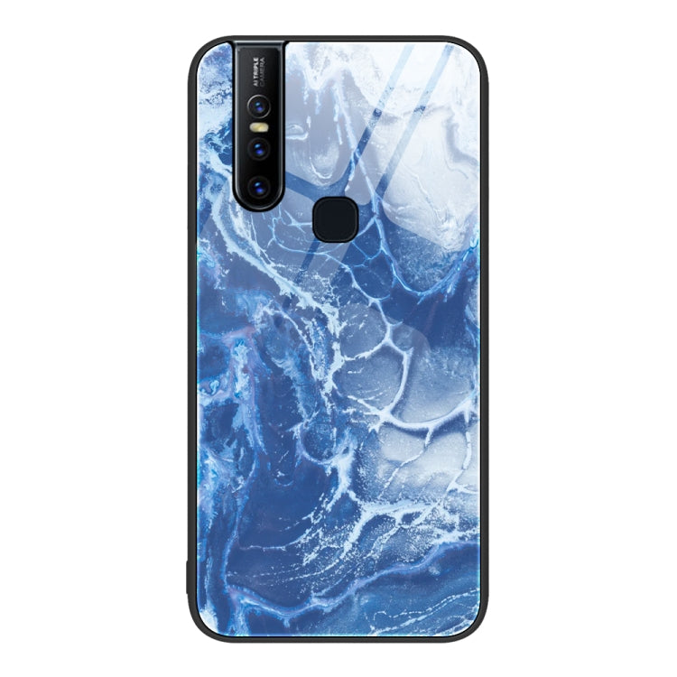 Marble Pattern Glass Protective Phone Case, For OnePlus Nord N100, For vivo V15, For vivo V21