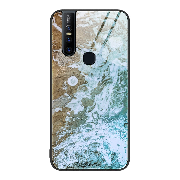 Marble Pattern Glass Protective Phone Case, For OnePlus Nord N100, For vivo V15, For vivo V21