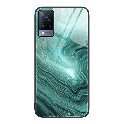 Marble Pattern Glass Protective Phone Case, For OnePlus Nord N100, For vivo V15, For vivo V21