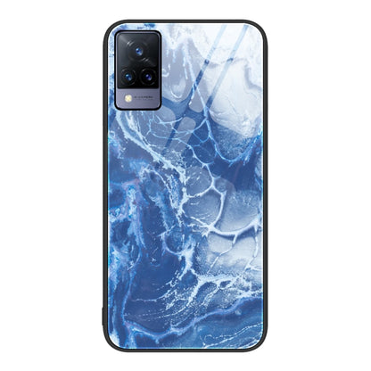 Marble Pattern Glass Protective Phone Case, For OnePlus Nord N100, For vivo V15, For vivo V21