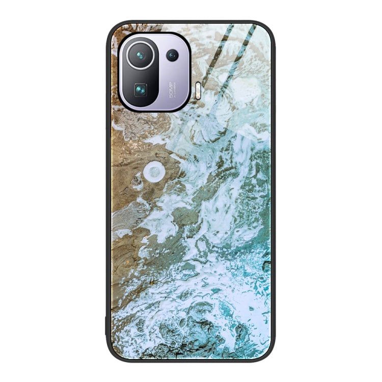 Marble Pattern Glass Protective Phone Case, For Xiaomi Redmi Note 11E, For Xiaomi Mi 11 Pro, For Xiaomi Mi 11 Ultra
