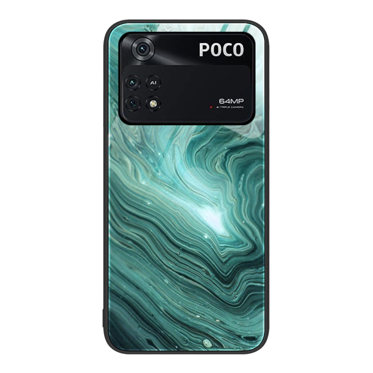 Marble Pattern Glass Protective Phone Case, For Xiaomi 12 Pro, For Xiaomi Poco M4 Pro 5G, For Xiaomi Poco M4 Pro