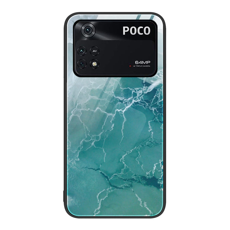 Marble Pattern Glass Protective Phone Case, For Xiaomi 12 Pro, For Xiaomi Poco M4 Pro 5G, For Xiaomi Poco M4 Pro
