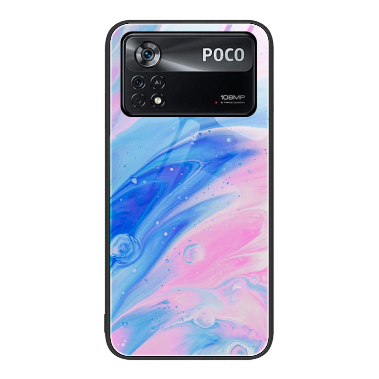 Marble Pattern Glass Protective Phone Case, For Xiaomi Poco X4 Pro 5G