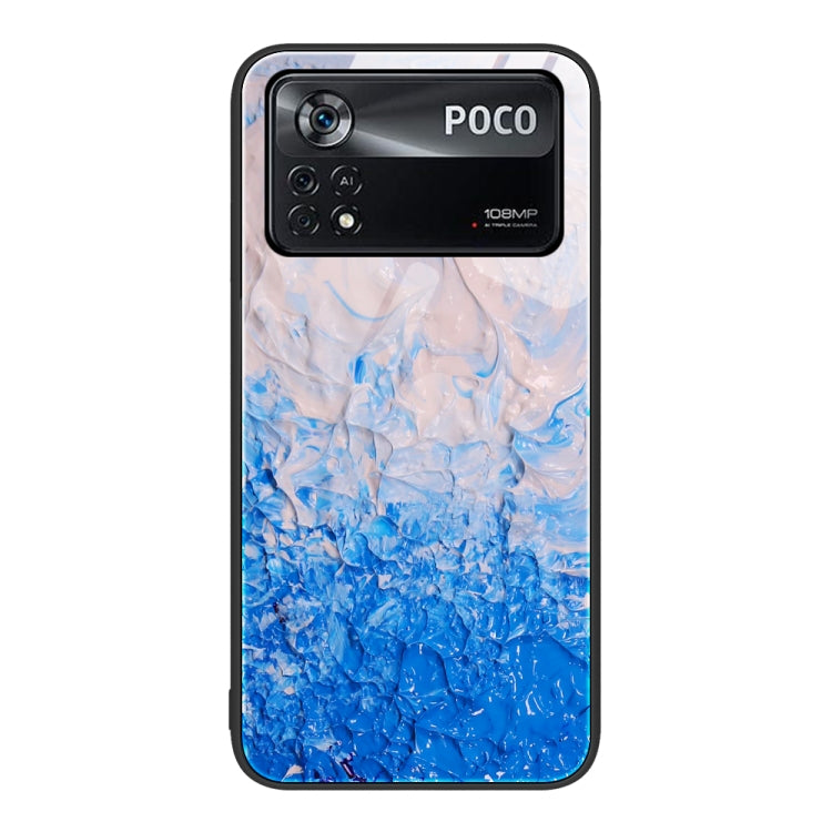 Marble Pattern Glass Protective Phone Case, For Xiaomi Poco X4 Pro 5G