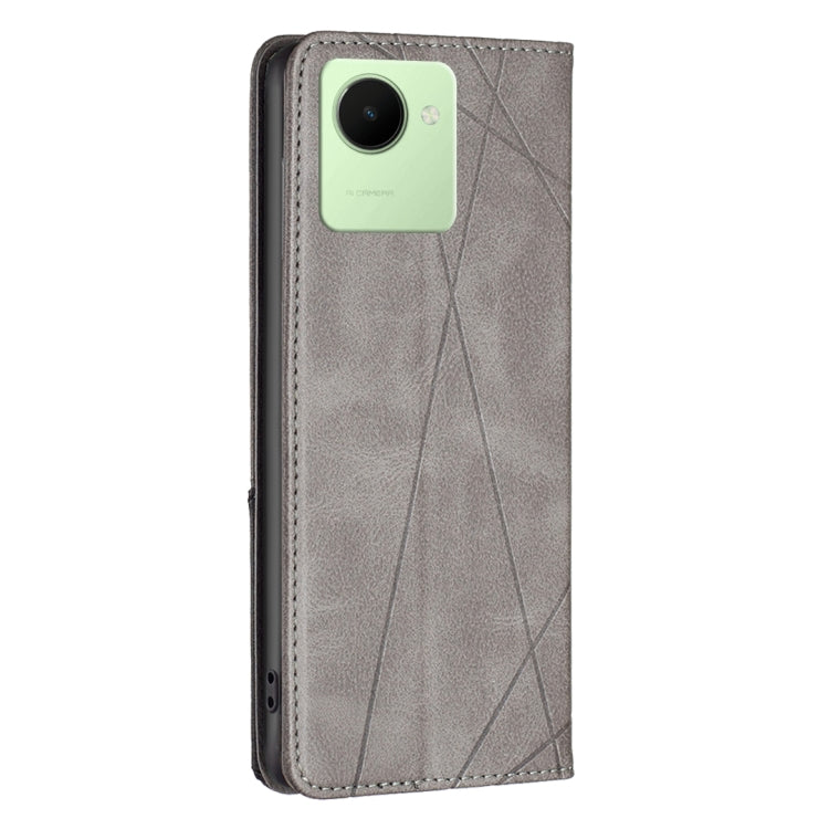 Prismatic Invisible Magnetic Leather Phone Case, For Realme C30