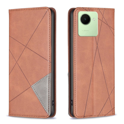 Prismatic Invisible Magnetic Leather Phone Case, For Realme C30
