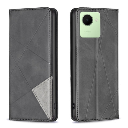 Prismatic Invisible Magnetic Leather Phone Case, For Realme C30