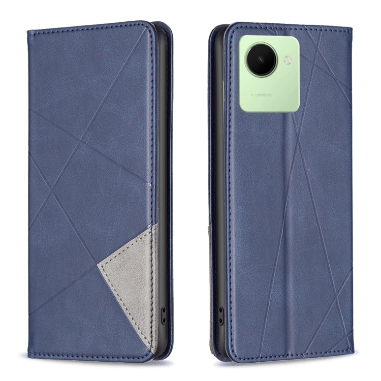 Prismatic Invisible Magnetic Leather Phone Case, For Realme C30