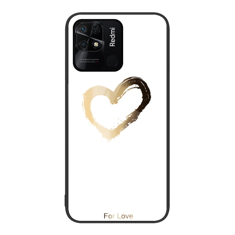 Colorful Painted Glass Phone Case, For Xiaomi Redmi 10C