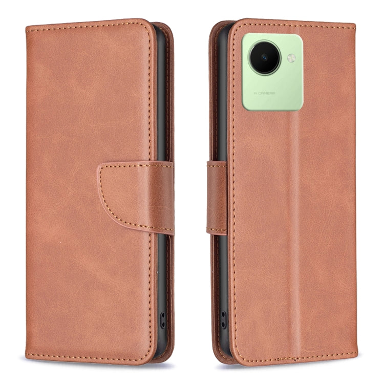Lambskin Texture Leather Phone Case, For Realme C30