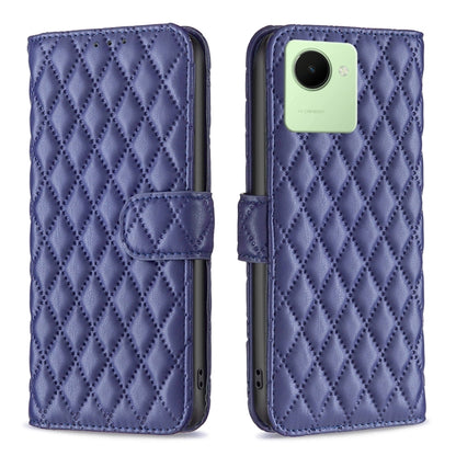 Diamond Lattice Wallet Leather Flip Phone Case, For Realme C30