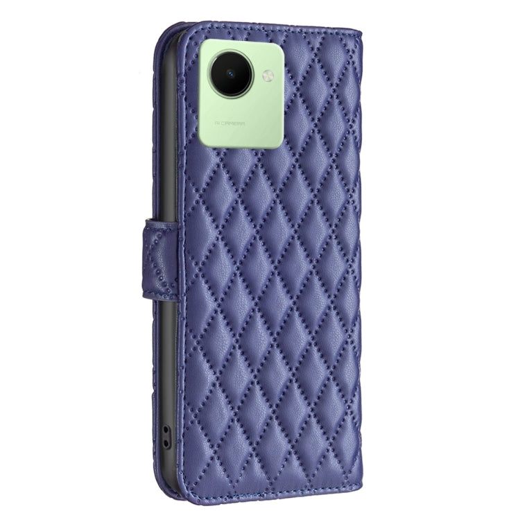 Diamond Lattice Wallet Leather Flip Phone Case, For Realme C30