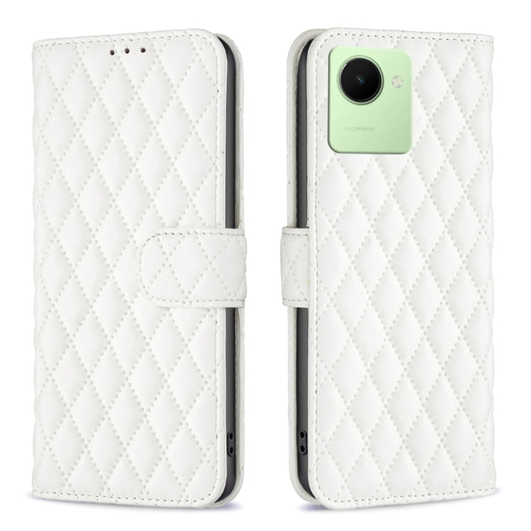 Diamond Lattice Wallet Leather Flip Phone Case, For Realme C30