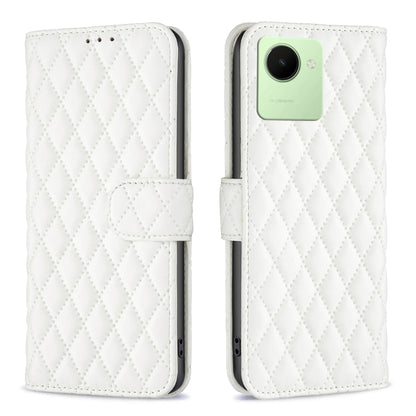 Diamond Lattice Wallet Leather Flip Phone Case, For Realme C30