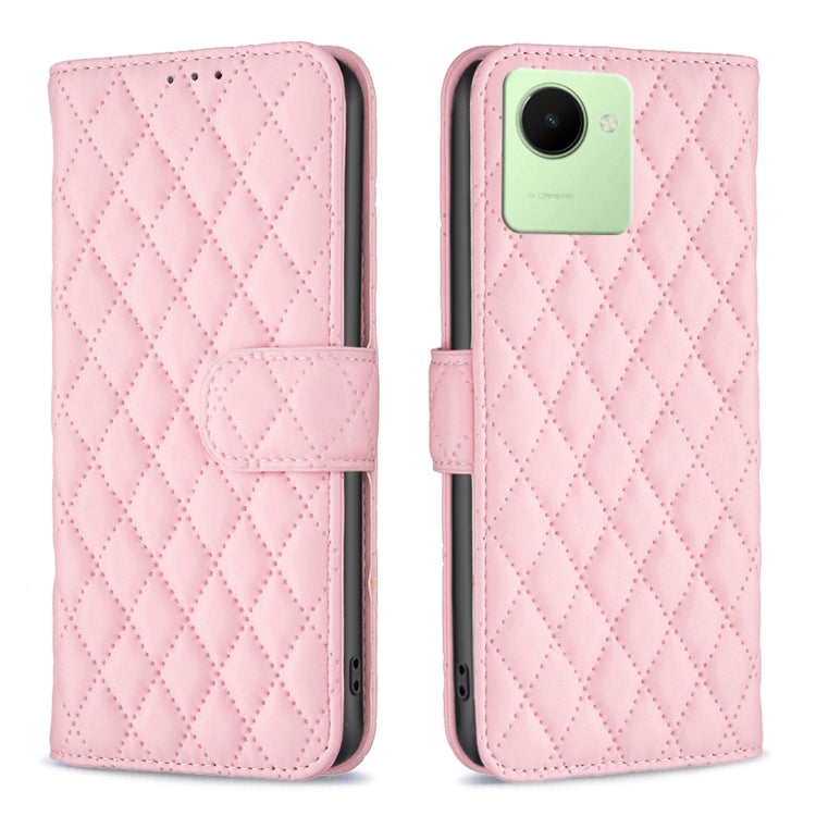Diamond Lattice Wallet Leather Flip Phone Case, For Realme C30