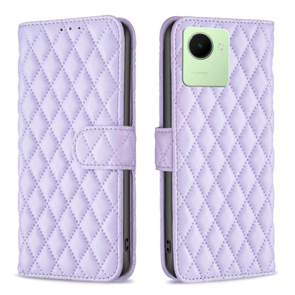 Diamond Lattice Wallet Leather Flip Phone Case, For Realme C30