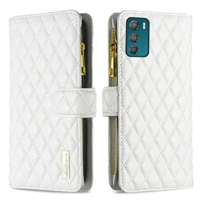Diamond Lattice Zipper Wallet Leather Flip Phone Case, For Motorola Moto G42 4G, For Motorola Moto G62, For Nothing Phone 1, For OPPO A57 4G