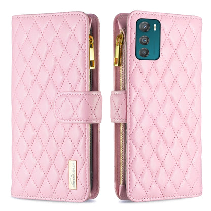 Diamond Lattice Zipper Wallet Leather Flip Phone Case, For Motorola Moto G42 4G, For Motorola Moto G62, For Nothing Phone 1, For OPPO A57 4G