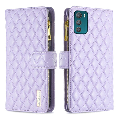 Diamond Lattice Zipper Wallet Leather Flip Phone Case, For Motorola Moto G42 4G, For Motorola Moto G62, For Nothing Phone 1, For OPPO A57 4G