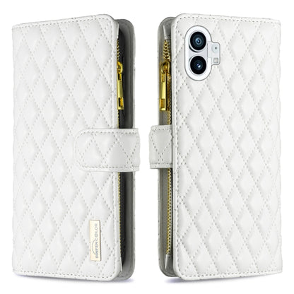 Diamond Lattice Zipper Wallet Leather Flip Phone Case, For Motorola Moto G42 4G, For Motorola Moto G62, For Nothing Phone 1, For OPPO A57 4G