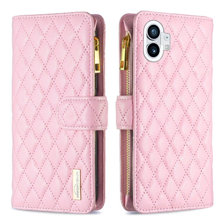 Diamond Lattice Zipper Wallet Leather Flip Phone Case, For Motorola Moto G42 4G, For Motorola Moto G62, For Nothing Phone 1, For OPPO A57 4G