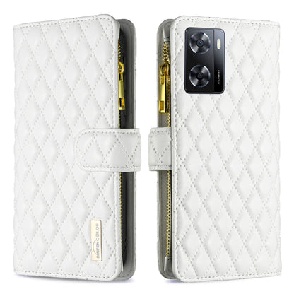 Diamond Lattice Zipper Wallet Leather Flip Phone Case, For Motorola Moto G42 4G, For Motorola Moto G62, For Nothing Phone 1, For OPPO A57 4G