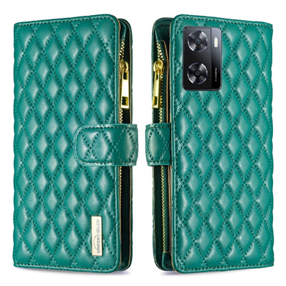 Diamond Lattice Zipper Wallet Leather Flip Phone Case, For Motorola Moto G42 4G, For Motorola Moto G62, For Nothing Phone 1, For OPPO A57 4G
