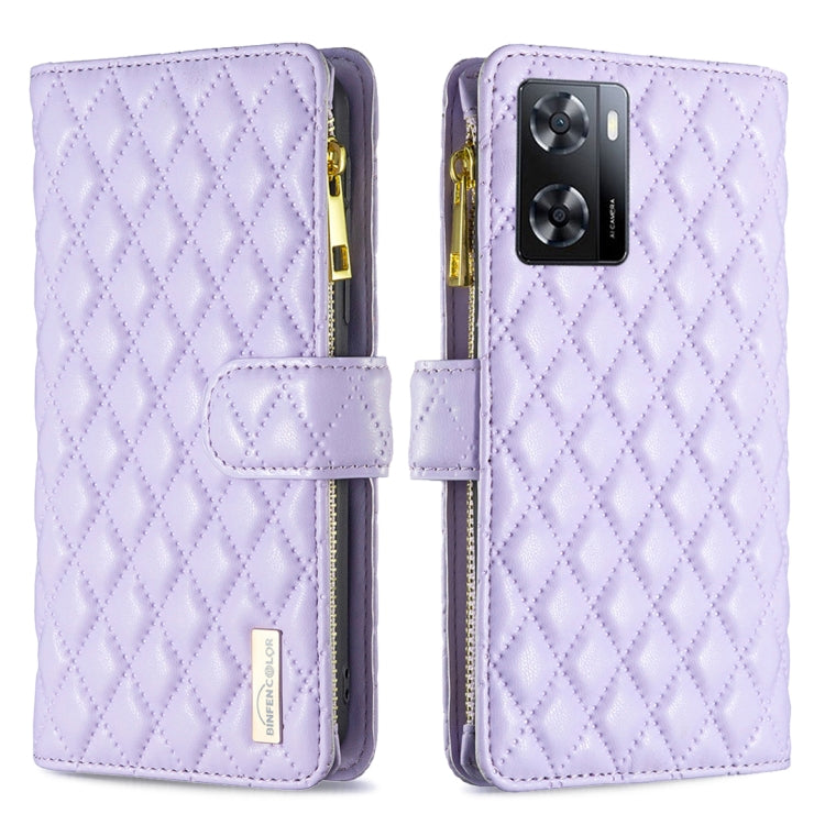 Diamond Lattice Zipper Wallet Leather Flip Phone Case, For Motorola Moto G42 4G, For Motorola Moto G62, For Nothing Phone 1, For OPPO A57 4G