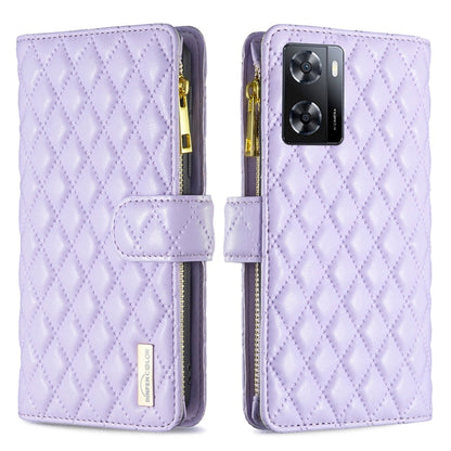 Diamond Lattice Zipper Wallet Leather Flip Phone Case, For Motorola Moto G42 4G, For Motorola Moto G62, For Nothing Phone 1, For OPPO A57 4G