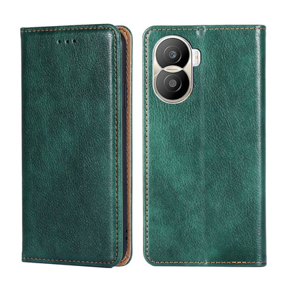Gloss Oil Solid Color Magnetic Leather Phone Case, For Honor X40i