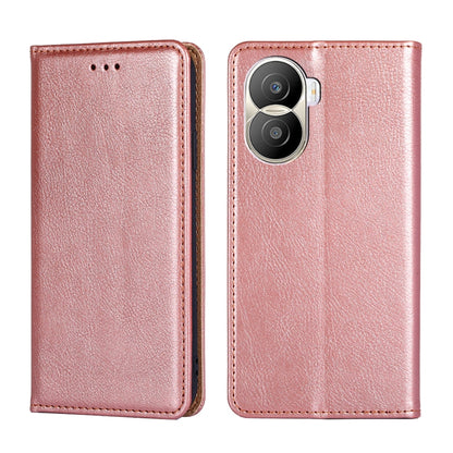 Gloss Oil Solid Color Magnetic Leather Phone Case, For Honor X40i