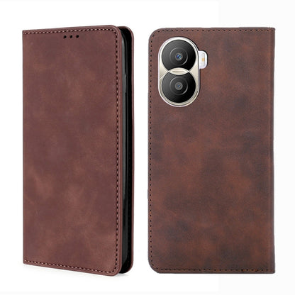 Skin Feel Magnetic Horizontal Flip Leather Phone Case, For Honor X40i